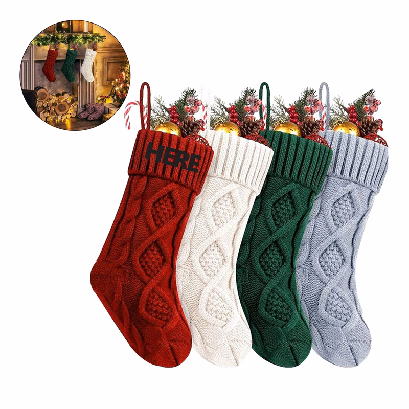 Christmas Knitted Decorative Socks