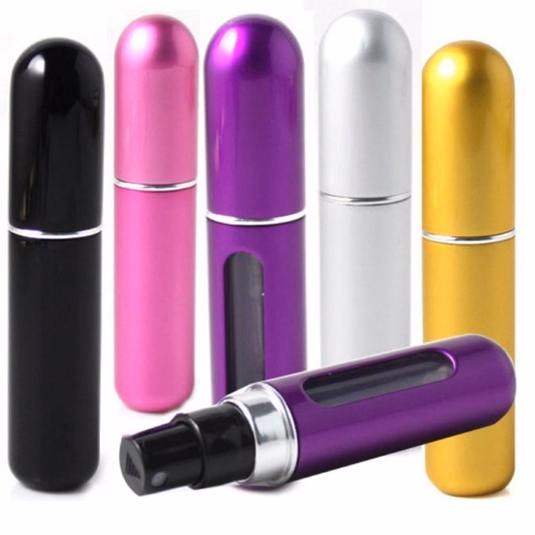 Shell Metallic aluminium 0.17oz Refillable Perfume Spray