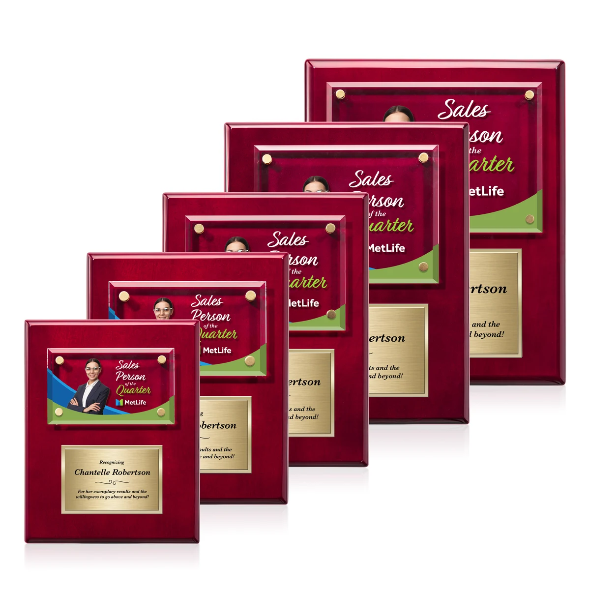 Gossamer VividPrint™ Plaque - Rosewood/Gold 1