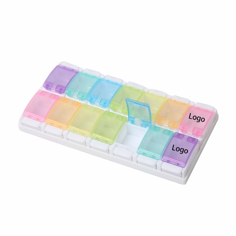 Spring Open Design 14 Compartments Pill Organizer
