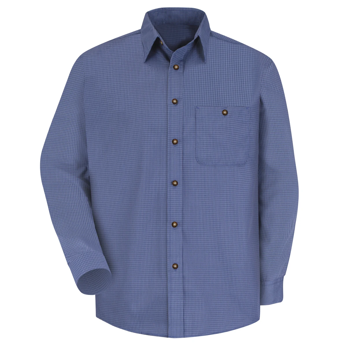 Red Kap® Men's Long Sleeve Mini-Plaid Uniform Shirt 1