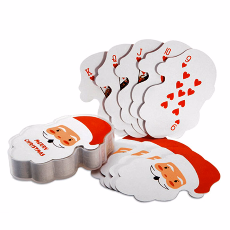 Custom shaped playing cards in plastic box