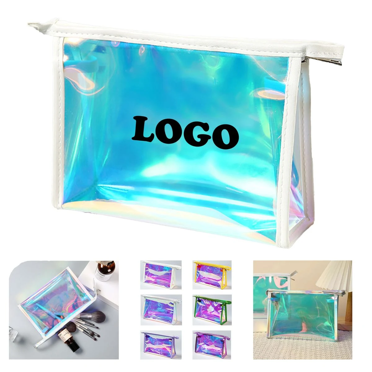 Custom Laser Zipper Pvc Cosmetic Bag 1