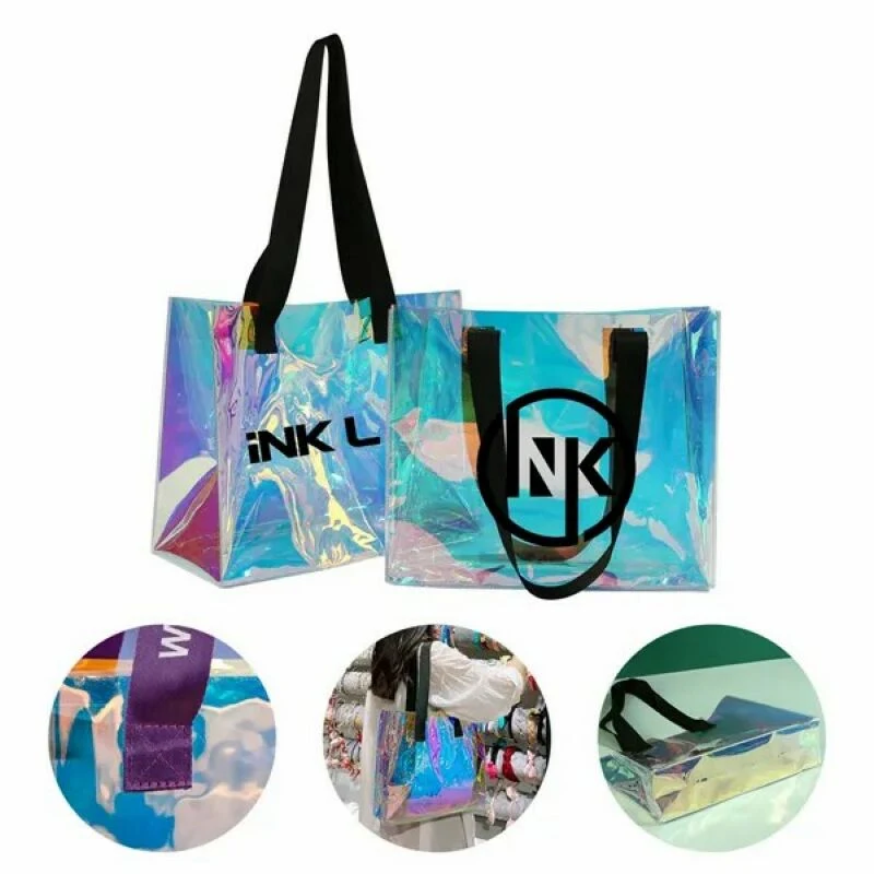 Clear Iridescent Tote Holographic 1