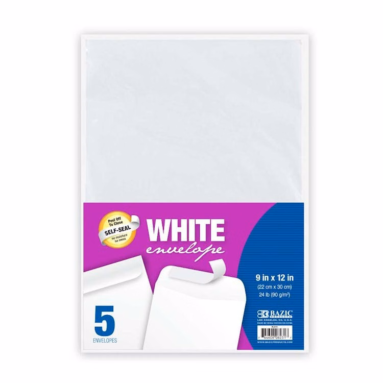 Self-Seal White Envelopes - 9" x 12"