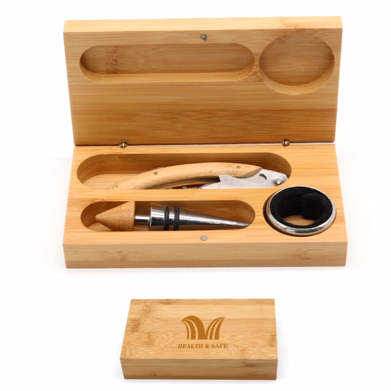Wine Set 4-Piece Wooden Box