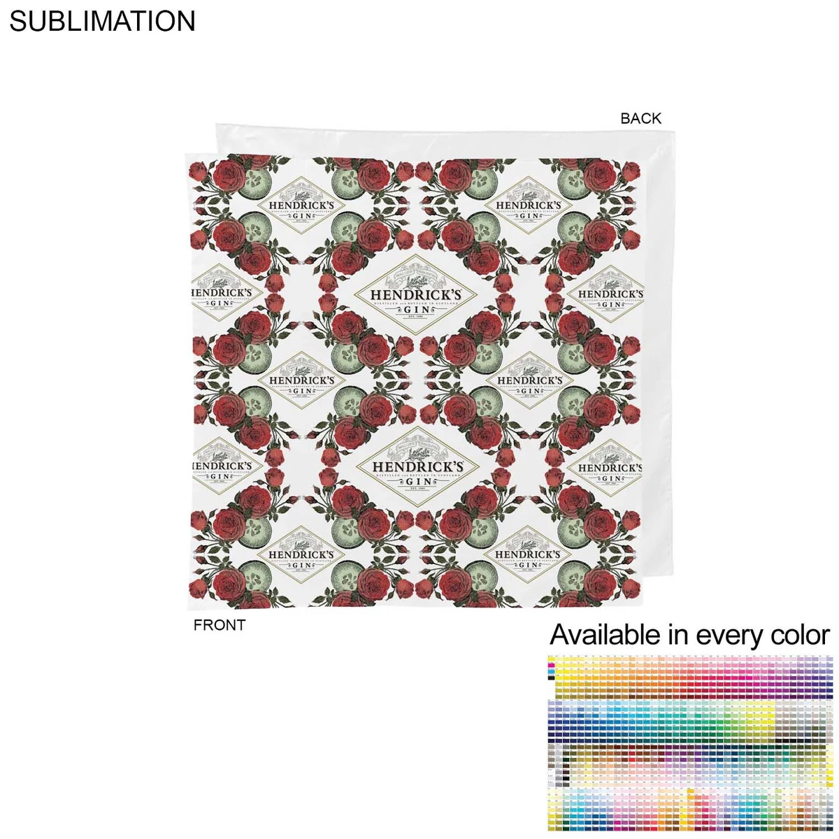 Branding Bandana, 22x22, Sublimated Edge to Edge 1 side 1