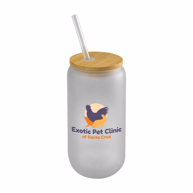 Bamboo Frosted Glass Tumbler