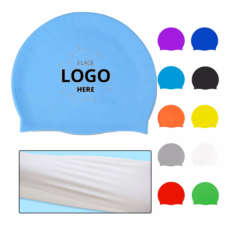 Solid Color Silicone Swimming Cap