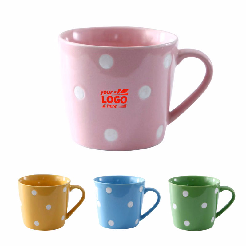 6OZ Cute Polka Dot Ceramic Cup