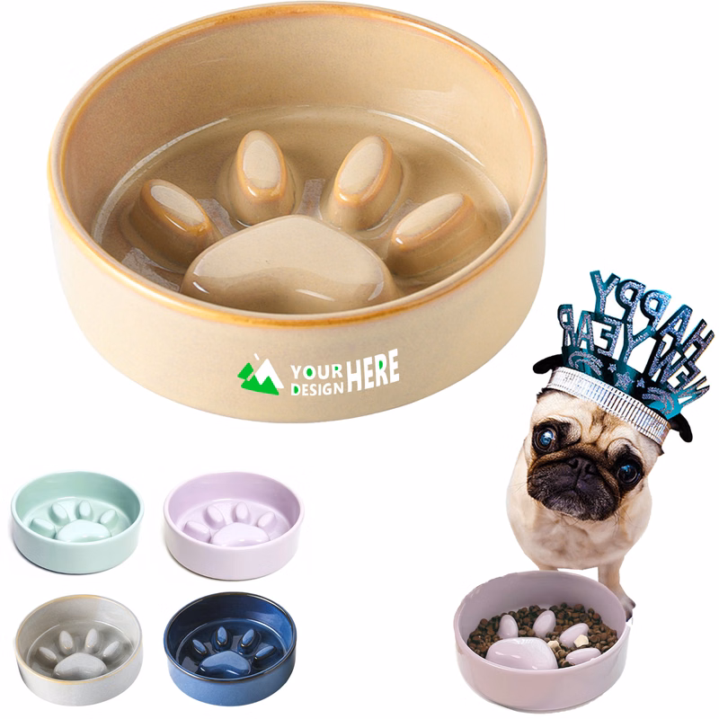 Ceramic Slow Food Pet Dog Bowl