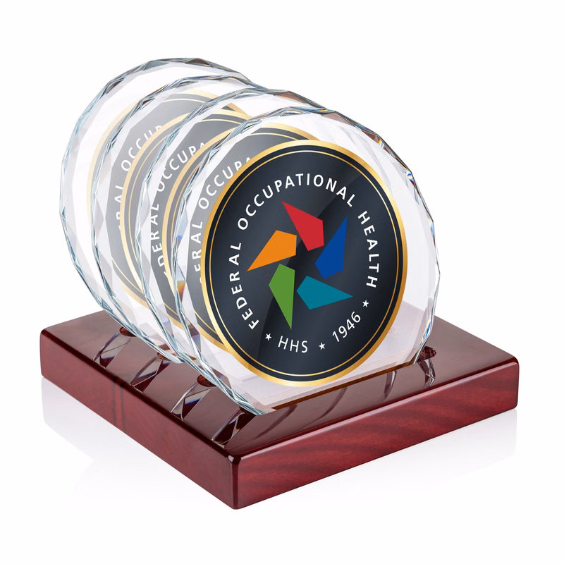 Porterfield VividPrint™ Coasters - Set of 4 on Piano Finish Rosewood