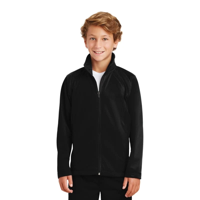 Sport-Tek Youth Tricot Track Jacket. 1