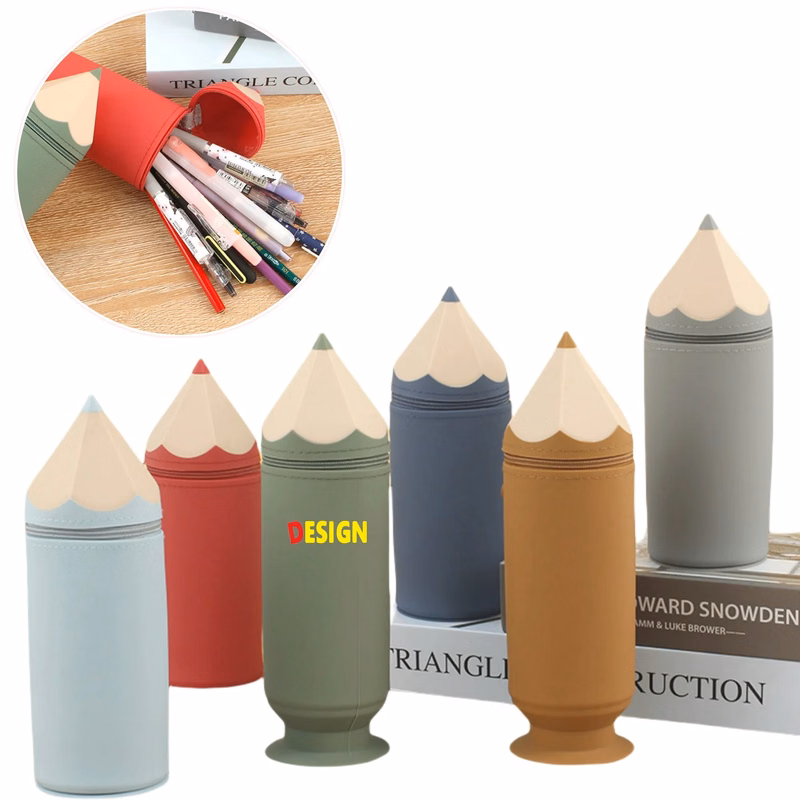 Pencil-Shaped Silicone Pencil Case