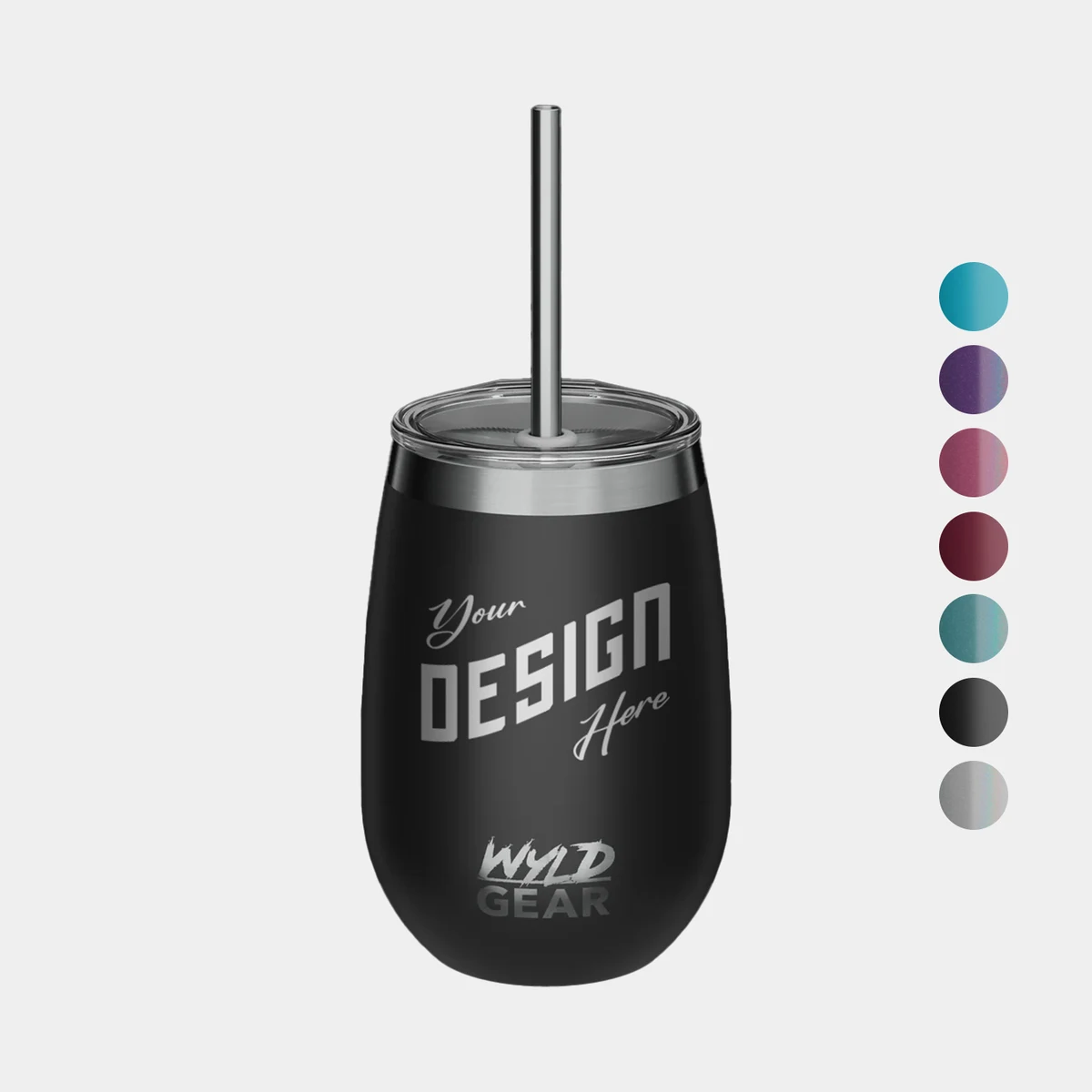 12 oz Wyld Gear® Stainless Steel Vacuum Insulated Wine Tumbler With lid 1