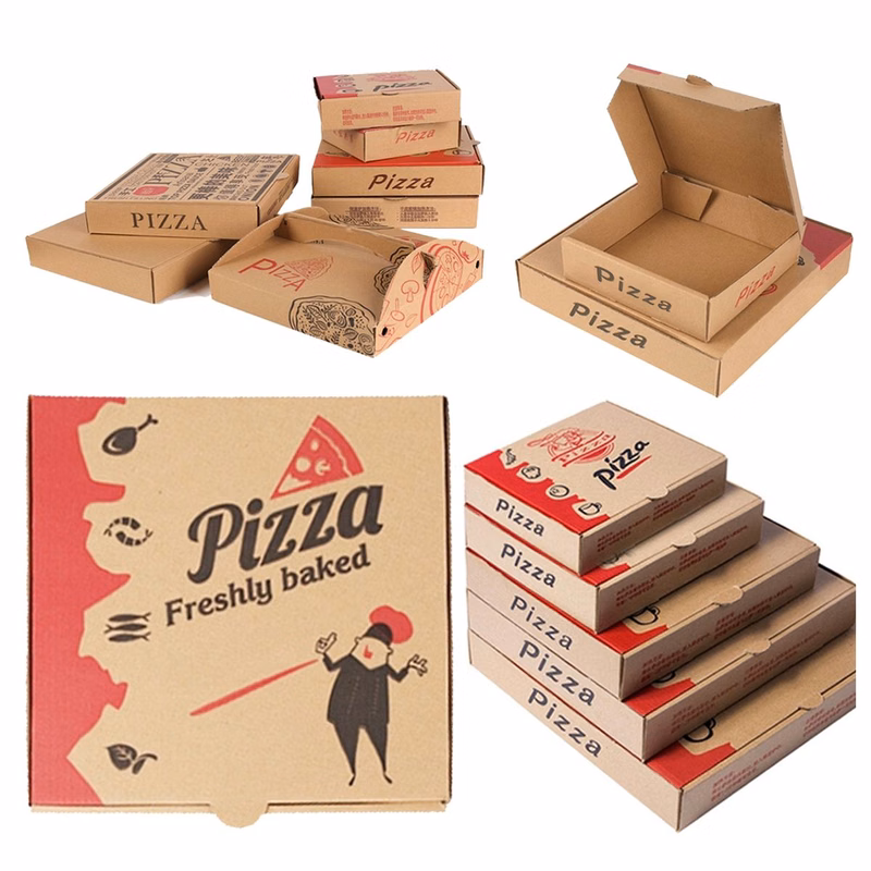 Kraft Paper Pizza Box Take Out Pizza Container