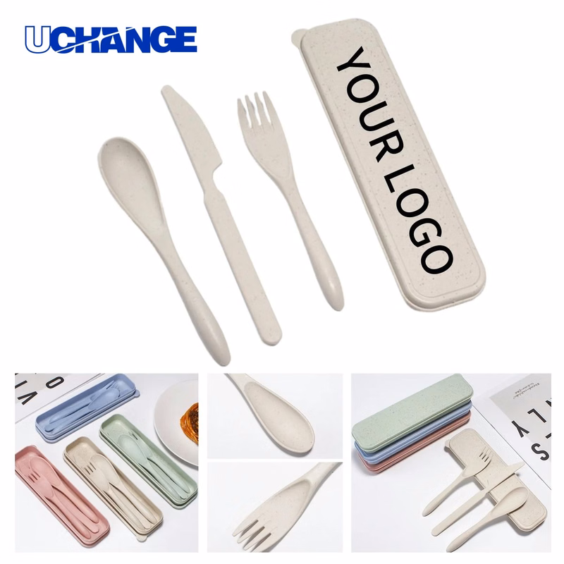 Wheat Straw Cutlery Set for Travel Dining