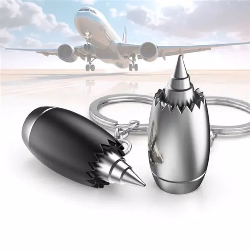 Metal Aeroplane Engines Shaped Key Chain