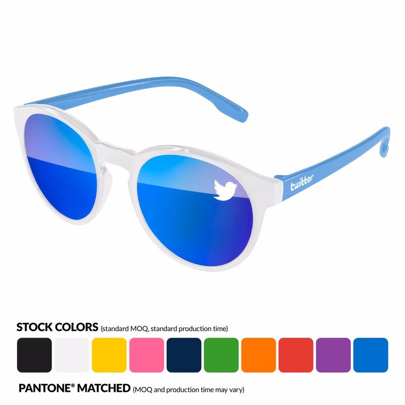 Vicky Mirror Sunglasses w/ 1 Color Lens 2-Tone & Temple Imprint