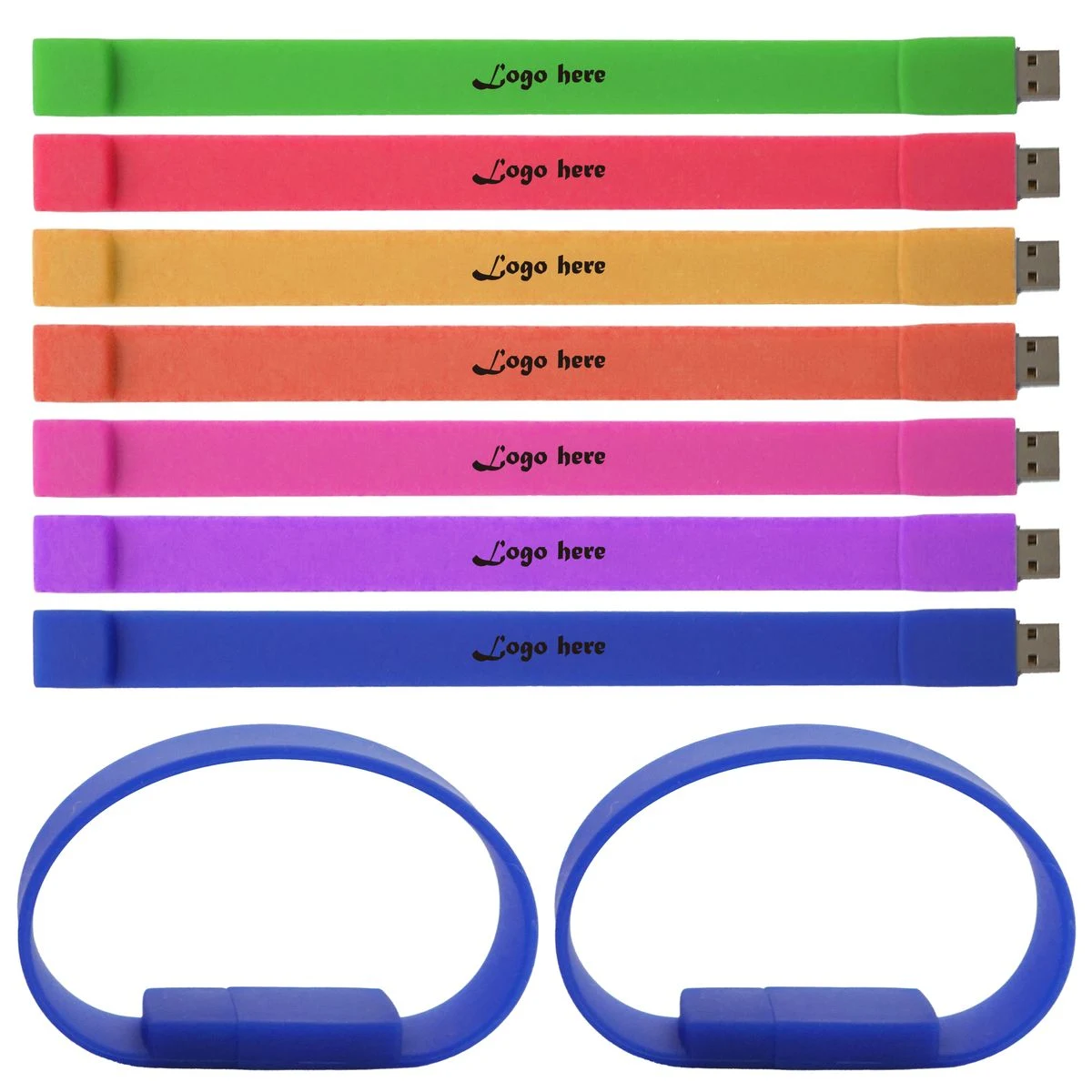 USB Silicone Bracelet Custom Wristbands, custom shaped USB drive with logo imprint 1