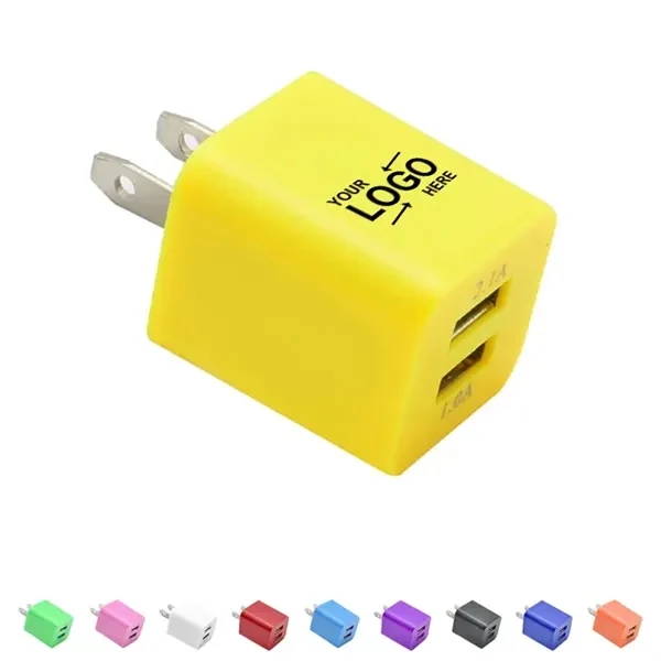 Custom Dual Port USB Charger Adaptor 5V/2.1A — Office & Travel Essentials 1