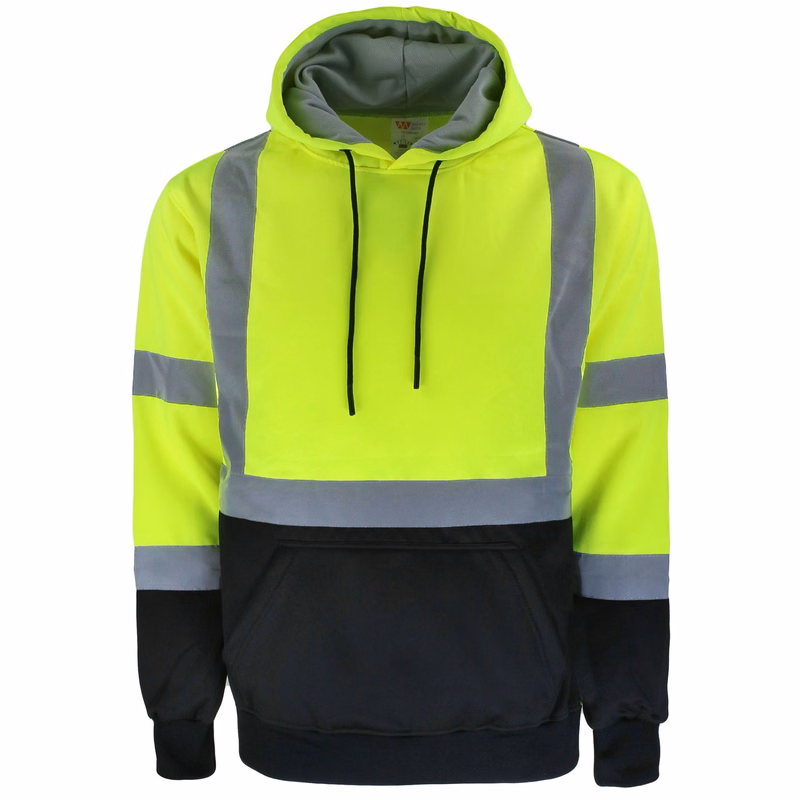 Safety Brite Class 3 Hi Vis Pullover Sweatshirt with Black Bottom