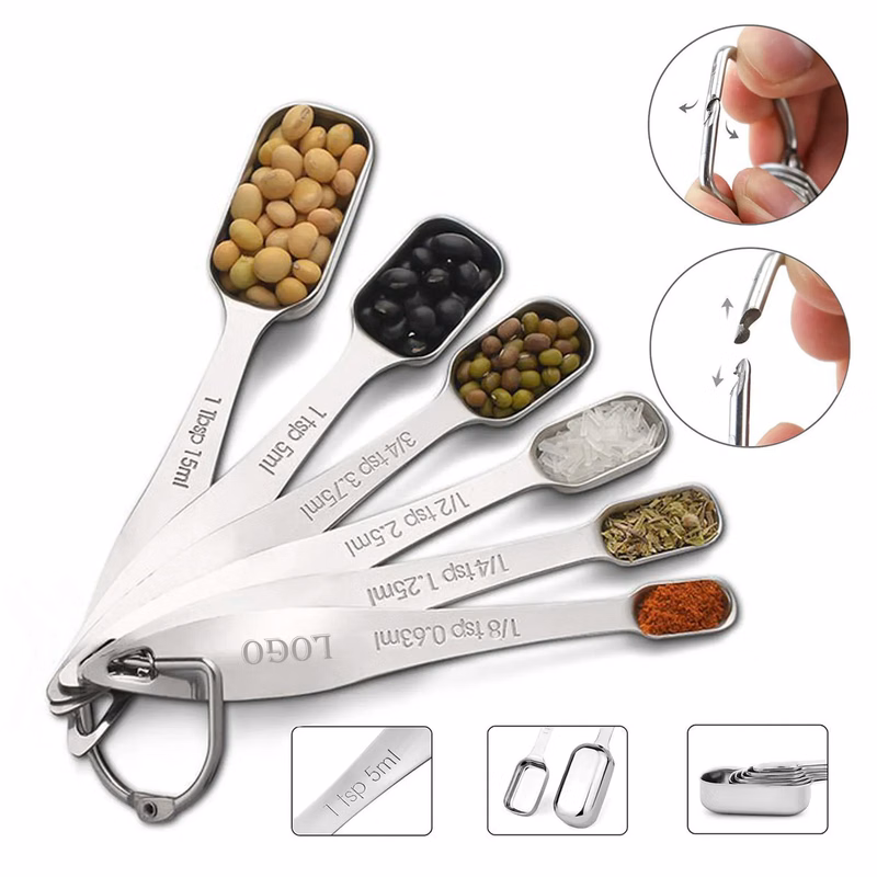 MOQ 20 Stainless Steel Measuring Spoon Set Precision