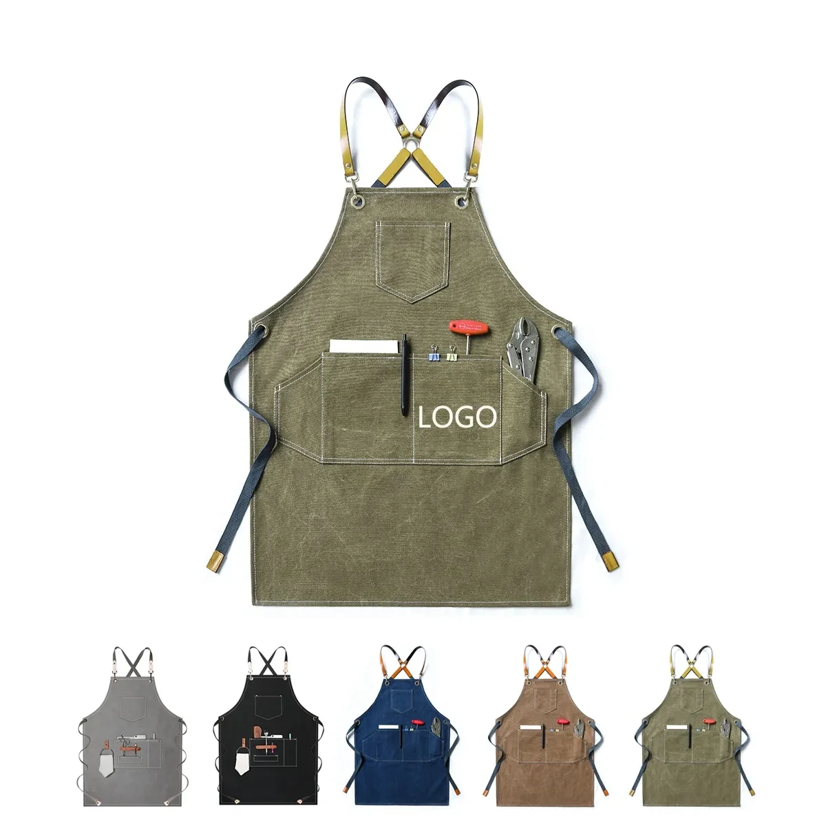 Canvas Multi-Use Heavy Duty Work Apron With Tool Pockets 1