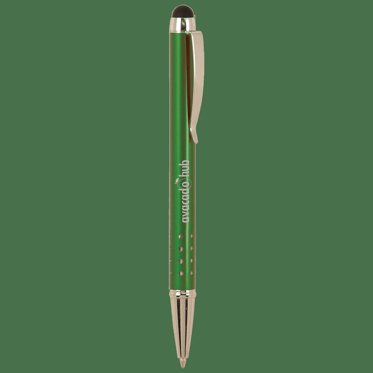 Green with Silver Trim Pen with Stylus 1
