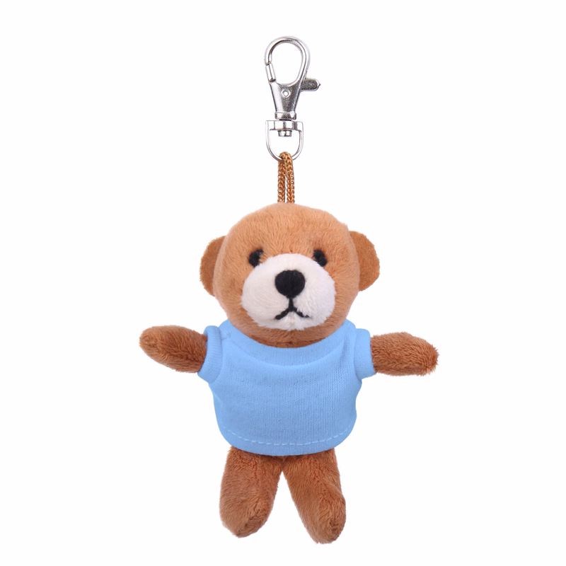 Soft Plush Brown Bear Keychain with Tee