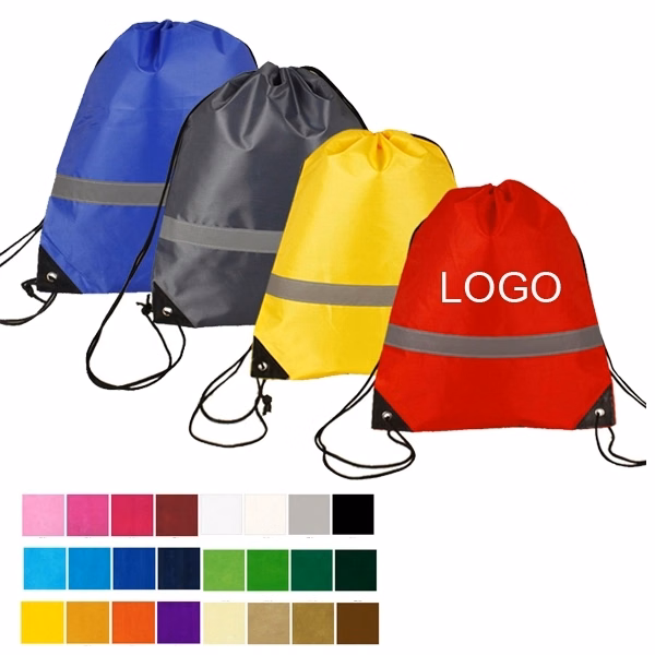 Promotional Polyester Reflective Drawstring Bag