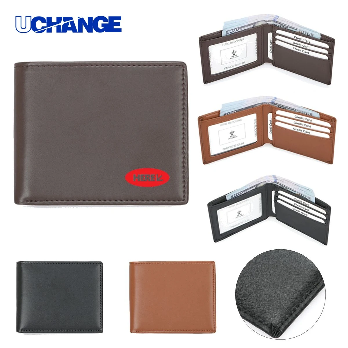 Microfiber Leather Solid Color Wallet 1