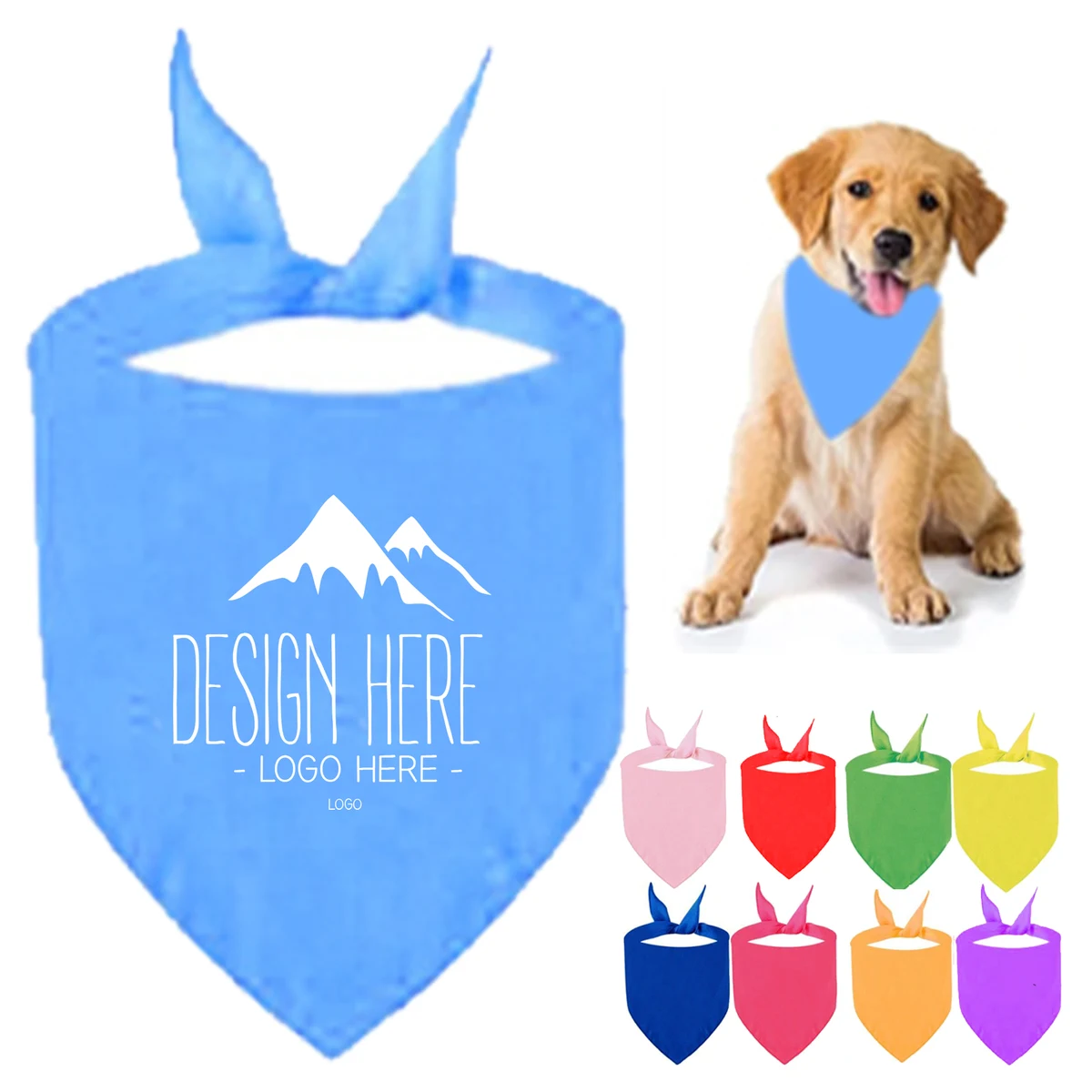 Full Color Dog Bandana Pet Collar Solid Scarf Bib MOQ 50pcs 1