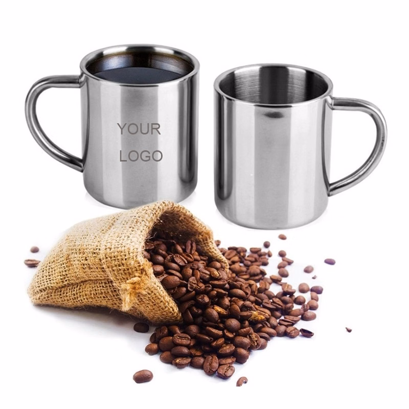 Double-wall Stainless Steel Coffee Cup with Handle
