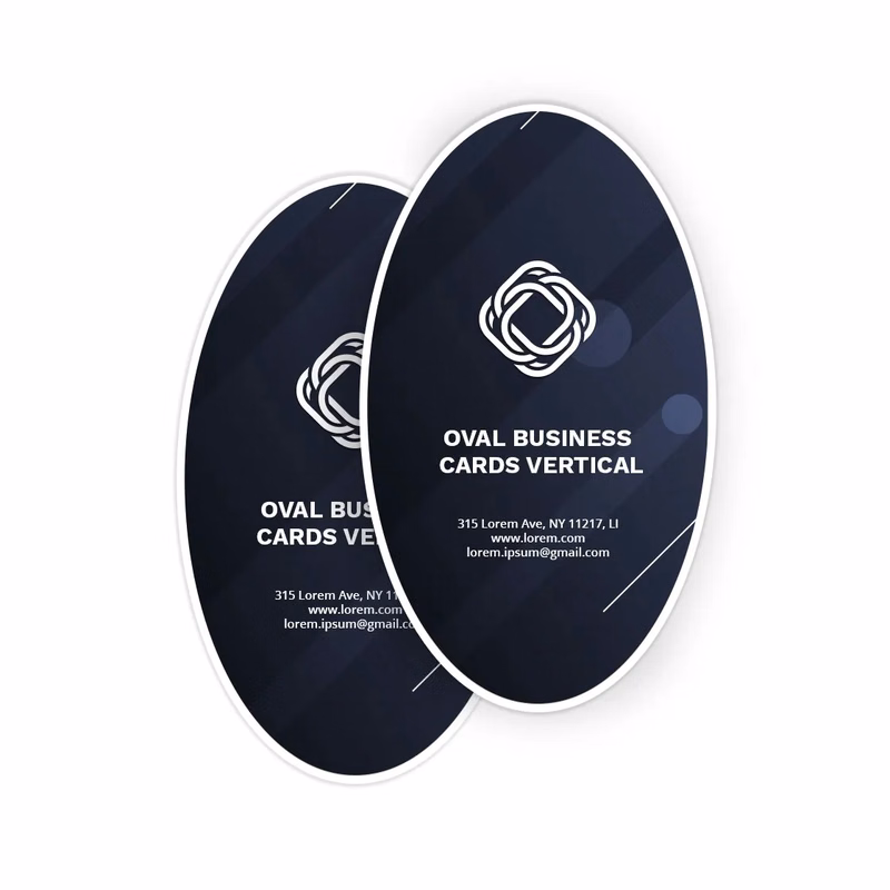 Oval Business Cards - Vertical