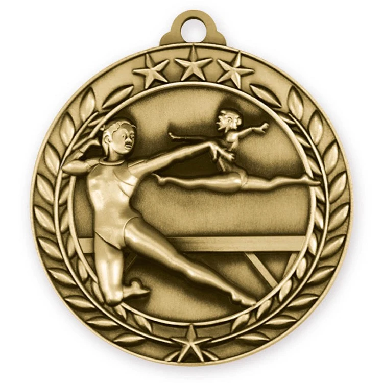 Female Gymnastics Wreath Award Medallion (2-3/4") 1