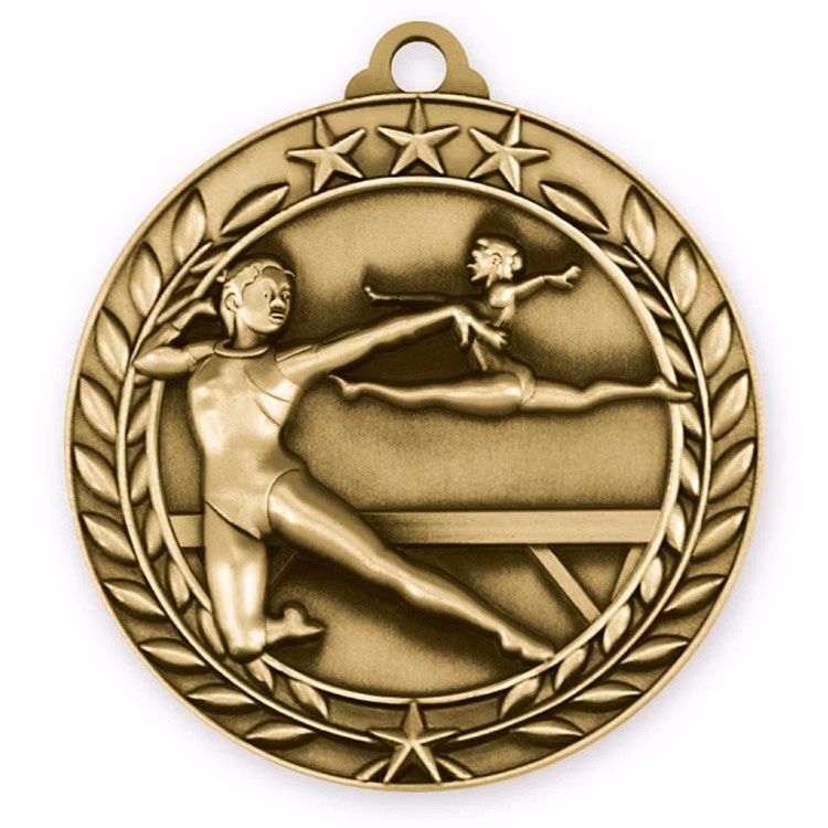 Female Gymnastics Wreath Award Medallion (2-3/4")
