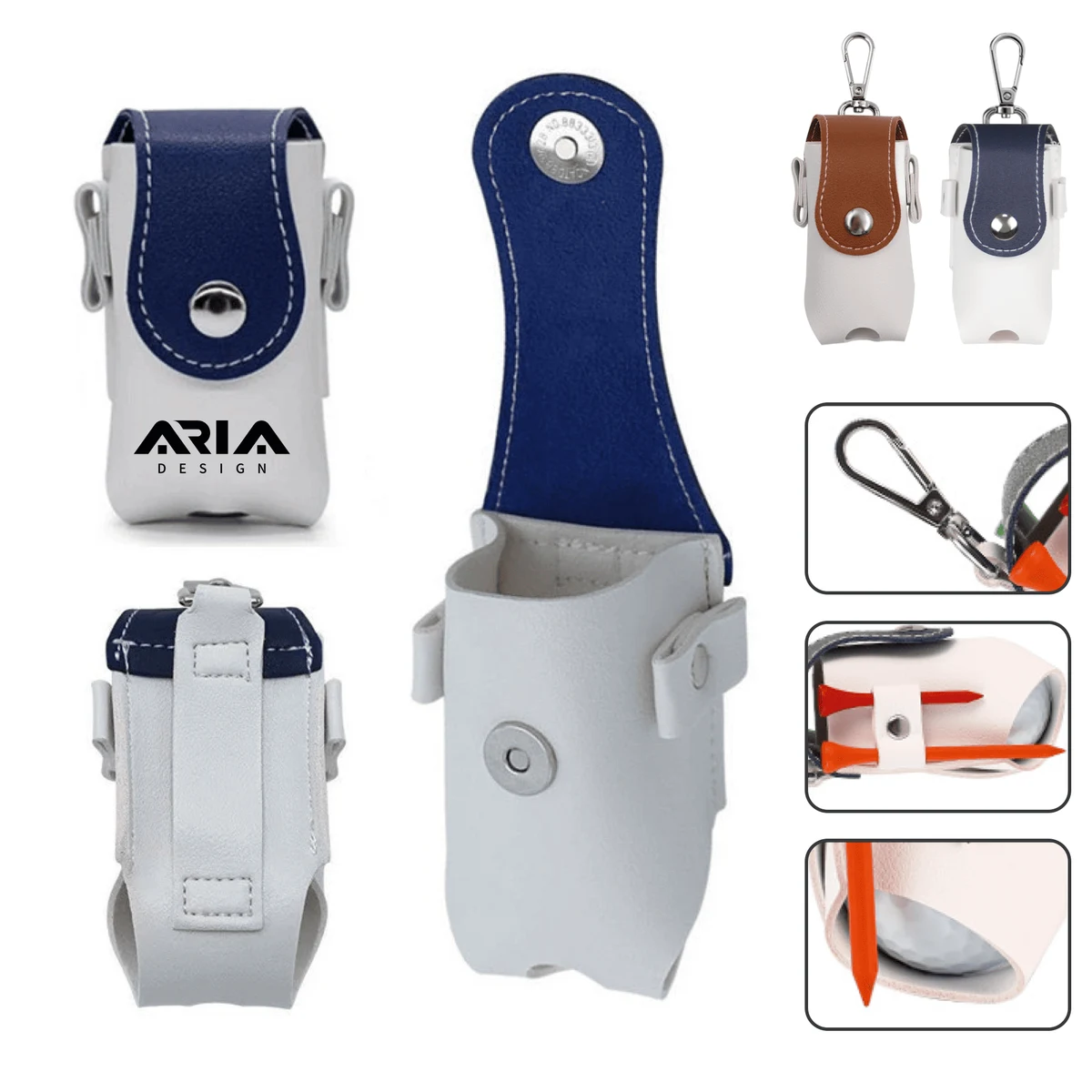 Portable Magnetic Closure Golf Ball & Tee Bag 1