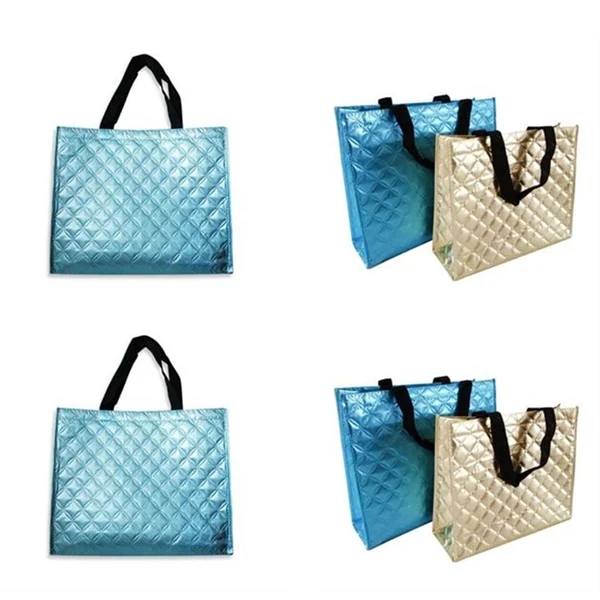 Metallic Gloss Lamination Non-Woven Shopping Tote Bag 1