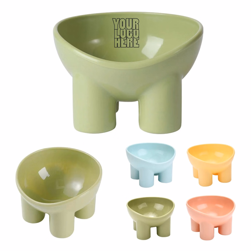 Neck Protection High-Leg Pet Bowl Elephant Leg Slanted Mouth