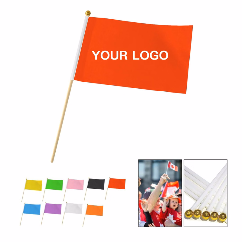 Hand Flag Polyester Fabric with Plastic Pole