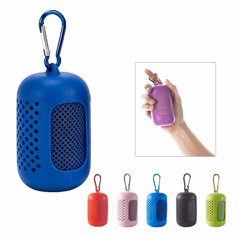 Portable Ice Cooling Towel with Silicone Case