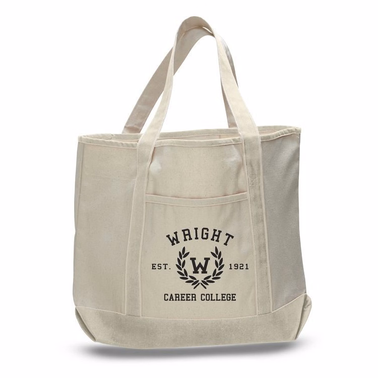 2 Tone Canvas Tote Bag w/ Interior Zipper Pocket - 22"x16"x6"