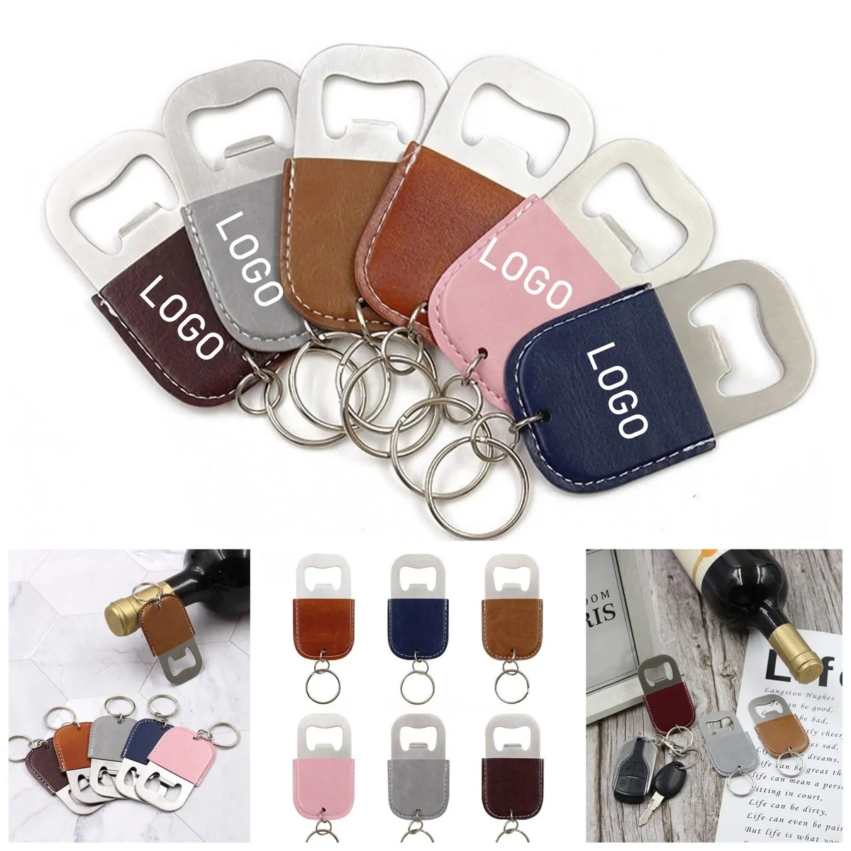 Leather Key Chains With Bottle or Can Opener 1