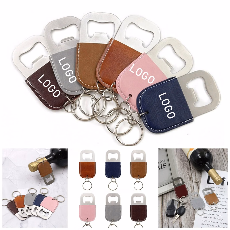 Leather Key Chains With Bottle or Can Opener