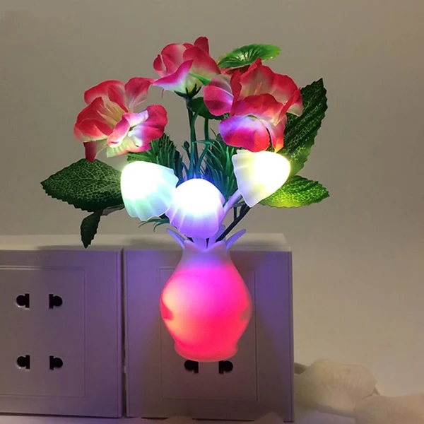 Mini Sensor Bedroom Wall Decoration LED Flower Night Light 1