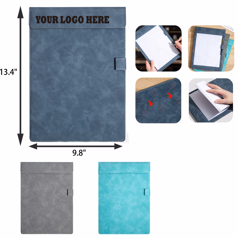 MOQ 50 PCS Leather A4 Snappy Magnetic Folder