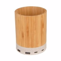 Bamboo Pen Cup w/ 10W Wireless Charger