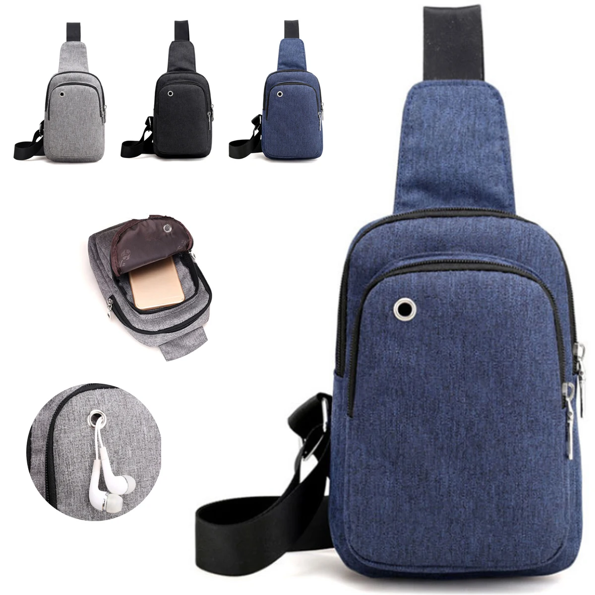 Compact USB Charging Sling Shoulder Bag 1