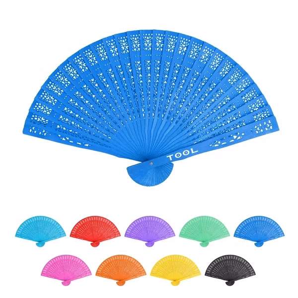 Custom Wooden Folding Hand Fan 13.4 x 8 Inches — Summer Event & Outdoor Giveaway